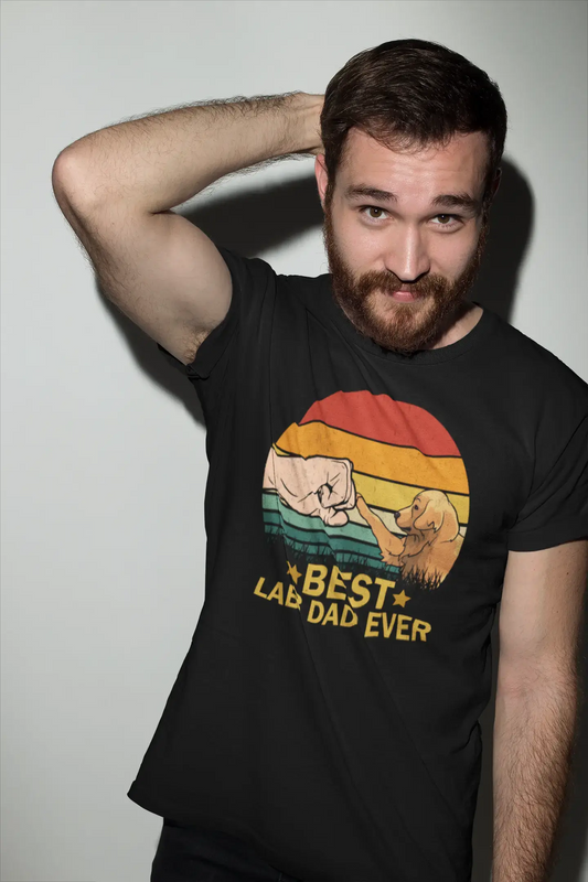 ULTRABASIC Men's Graphic T-Shirt Best Lab Dad Ever - Labrador Fist Bump - Vintage Shirt
