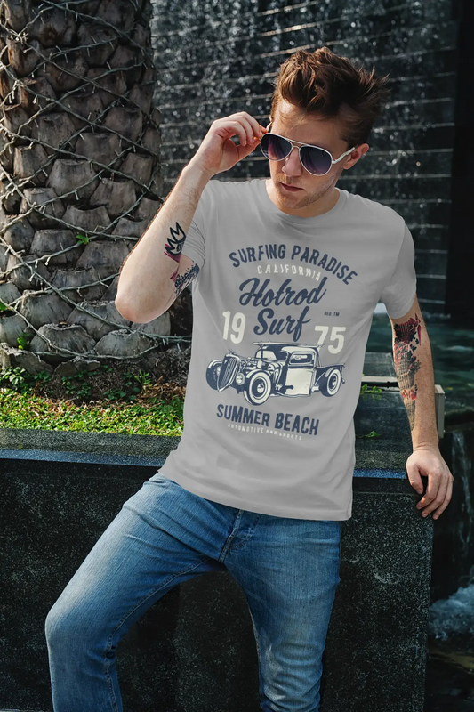 ULTRABASIC Men's T-Shirt Surfing Paradise Hotrod Surf 1975 - Summer Beach Tee Shirt