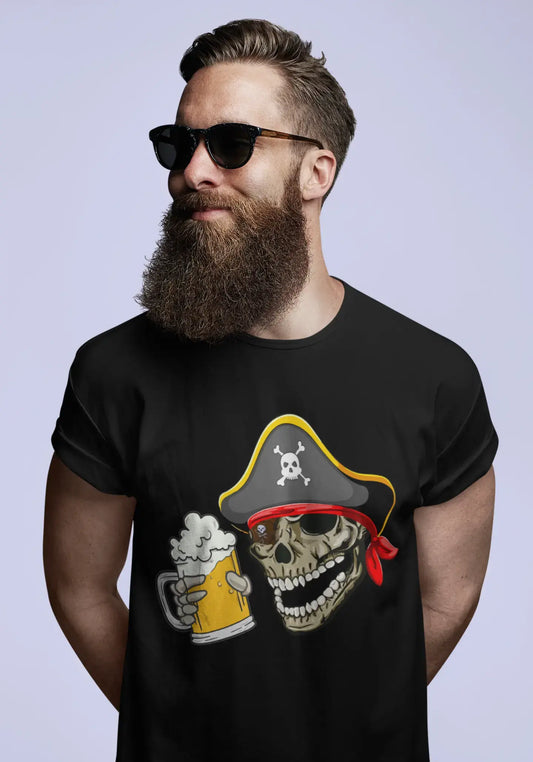ULTRABASIC Men's Novelty T-Shirt Pirate Skull Beer - Funny Beer Lover Tee Shirt