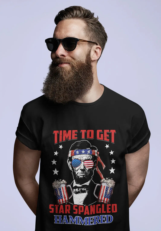 ULTRABASIC Men's Funny T-Shirt Time to Get Star Spangled Hammered - Abraham Lincoln Beer Lover Tee Shirt