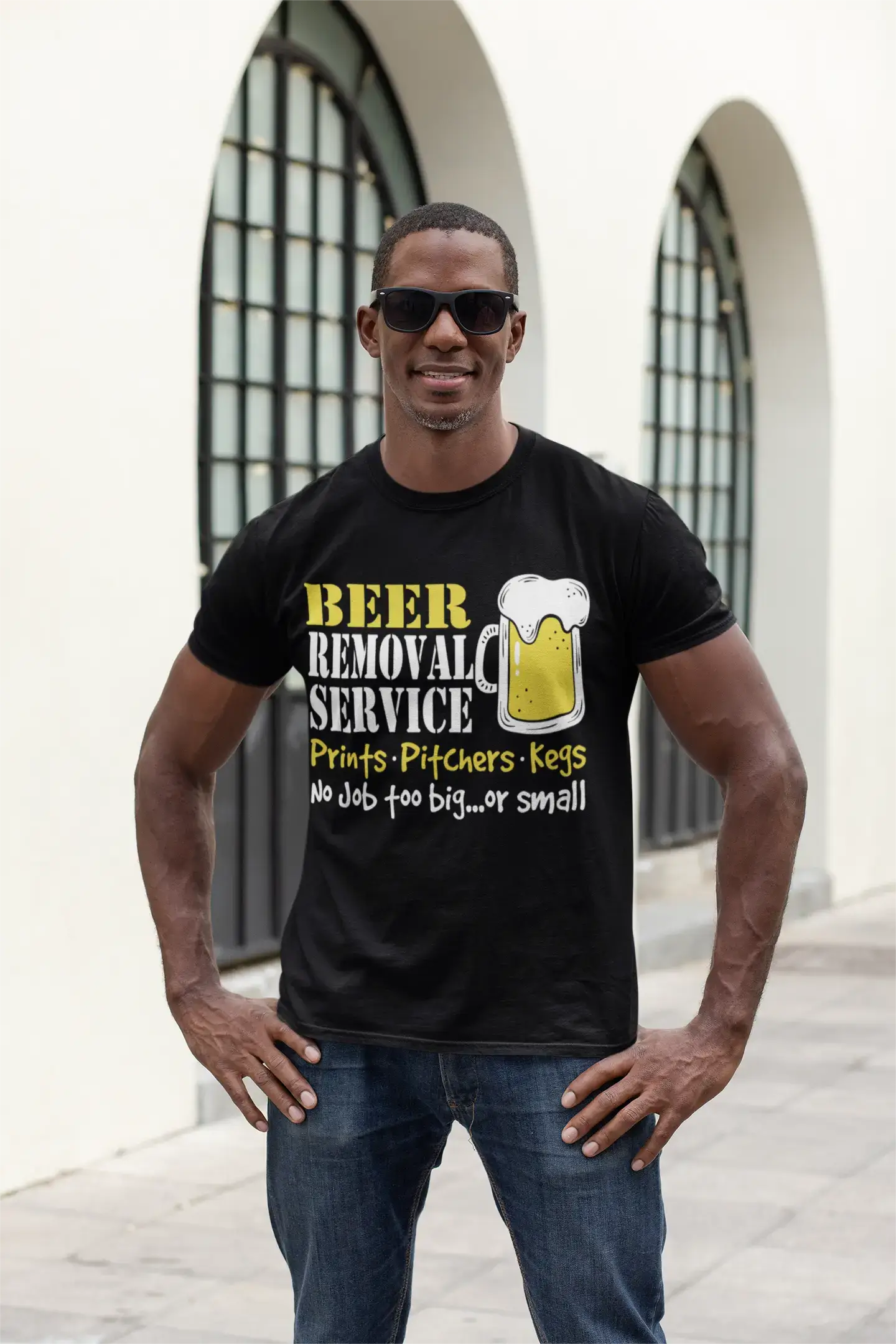 ULTRABASIC Men's T-Shirt Beer Removal Service No Job Too Big or Small - Beer Lover Tee Shirt