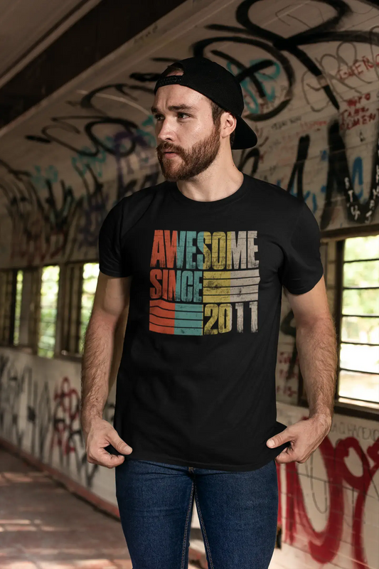 ULTRABASIC Men's Vintage T-Shirt Awesome Since 2011 - Birthday Gift Tee Shirt