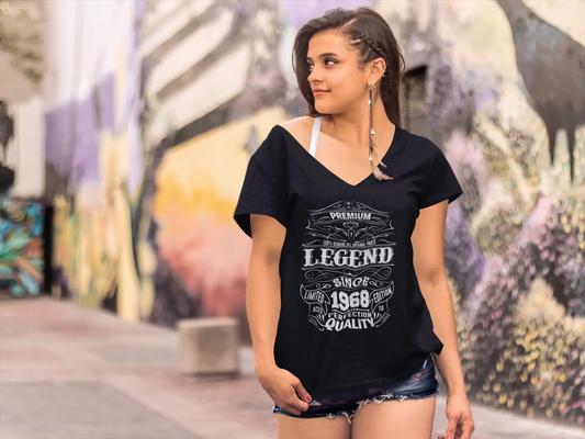 ULTRABASIC Women's V Neck T-Shirt Legend Since 1968 - Gift for 52nd Birthday
