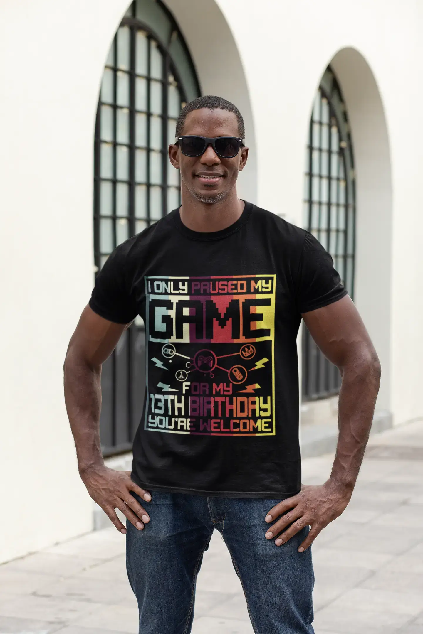 T-Shirt homme ULTRABASIC Gaming, j'ai seulement mis mon jeu en pause pour mon 13ème anniversaire-Tee Shirt Gamer