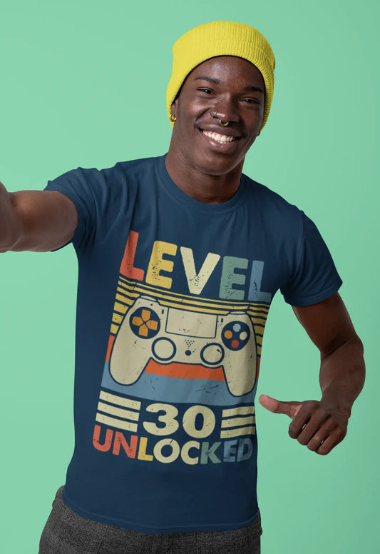 ULTRABASIC Men's Gaming T-Shirt Level 30 Unlocked - Retro Gamer 30th Birthday Tee Shirt