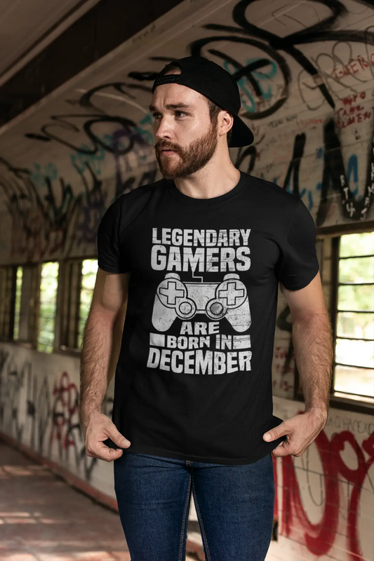 ULTRABASIC Men's Gaming T-Shirt Legendary Gamers are Born in December - Gift for Birthday Tee Shirt