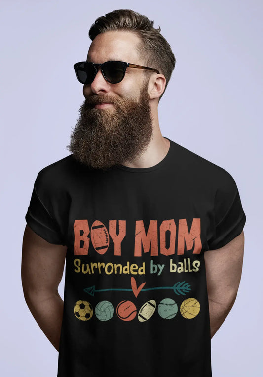 ULTRABASIC Men's T-Shirt Boy Mom Surrounded by Balls - Sports Tee Shirt