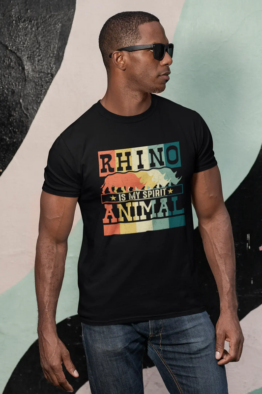 ULTRABASIC Men's Graphic T-Shirt Retro Rhino is My Spirit Animal - Vintage Tee Shirt