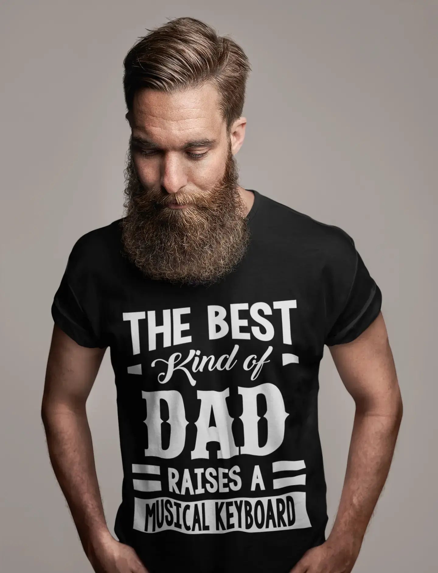 ULTRABASIC Men's Graphic T-Shirt Dad Raises a Musical Keyboard