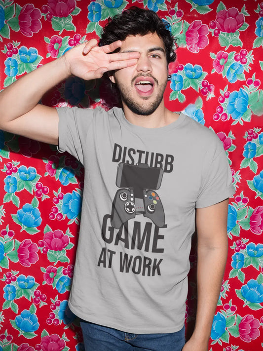 ULTRABASIC Men's Gaming T-Shirt Disturb Game at Work - Funny Gamer Tee Shirt