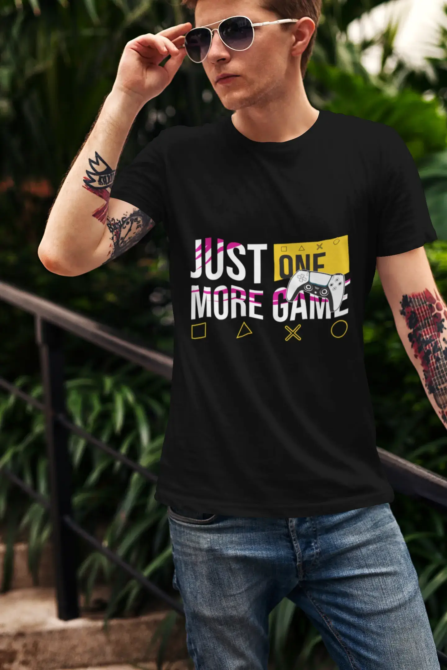 ULTRABASIC Men's Gaming T-Shirt Just One More Game - Funny Gamer Tee Shirt