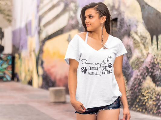 ULTRABASIC Women's T-Shirt Some Angels Choose Fur Instead of Wings - Cat Kitten Tee Shirt Tops