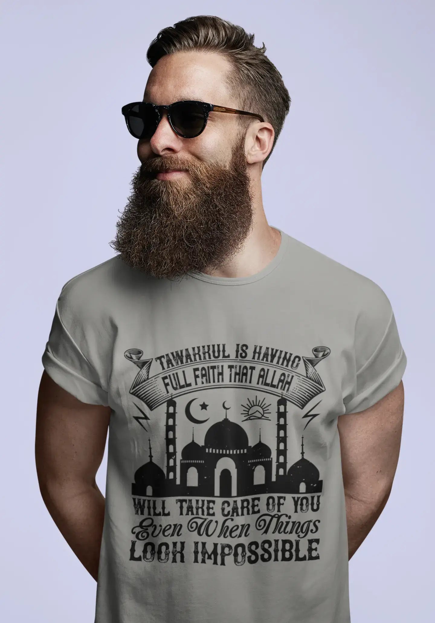ULTRABASIC Men's T-Shirt Tawakkul is Having Full Faith that Allah Will Take Care of You - Muslim Tee Shirt