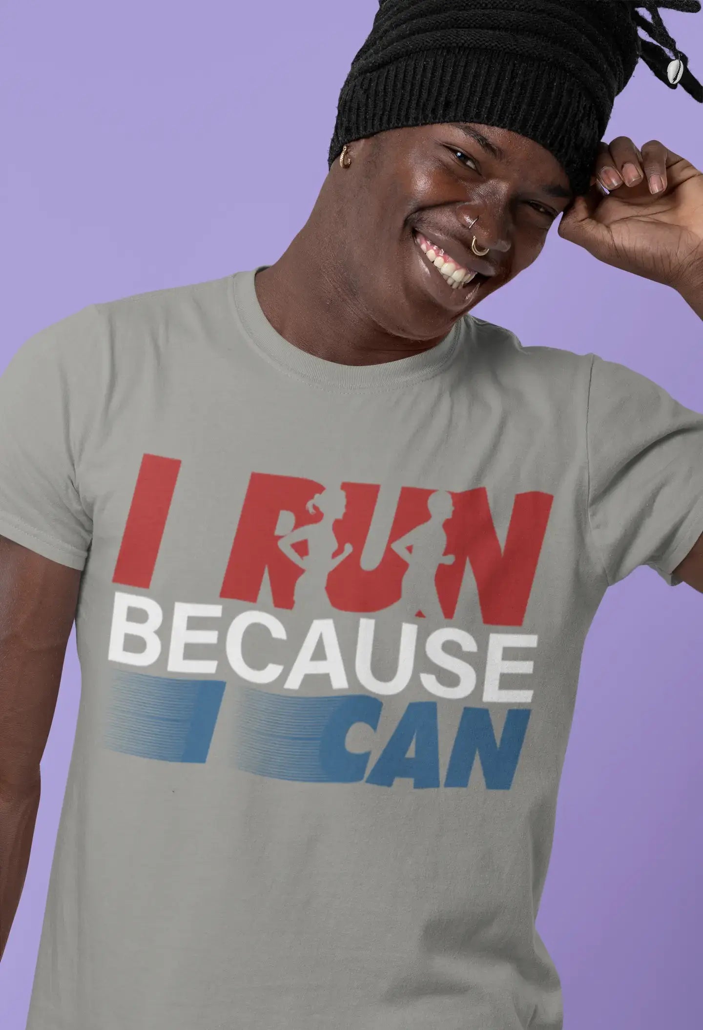 ULTRABASIC Men's Novelty T-Shirt I Run Because I Can - Runner Tee Shirt