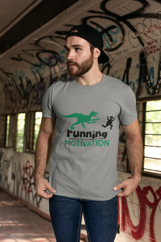 ULTRABASIC Men's Novelty T-Shirt Running Sometimes Just Need a Little Motivation - Funny Runner Tee Shirt