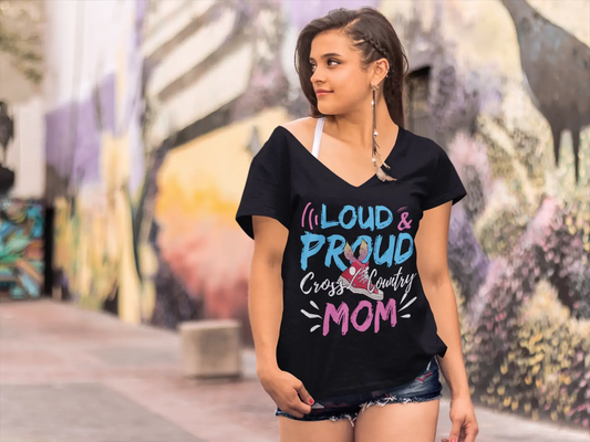 ULTRABASIC Women's T-Shirt Loud and Proud Cross Country Mom - Running Tee Shirt Tops