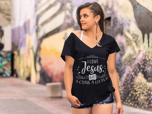 ULTRABASIC Women's T-Shirt I Love Jesus - Religious Short Sleeve Tee Shirt Tops