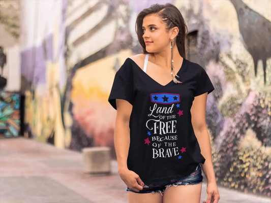 T-Shirt ULTRABASIC pour femmes, terre des libres à cause des courageux-T-Shirt à manches courtes hauts