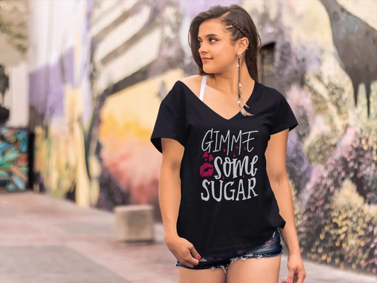 ULTRABASIC T-Shirt Femme Gimme Some Sugar - T-Shirt à Manches Courtes Hauts