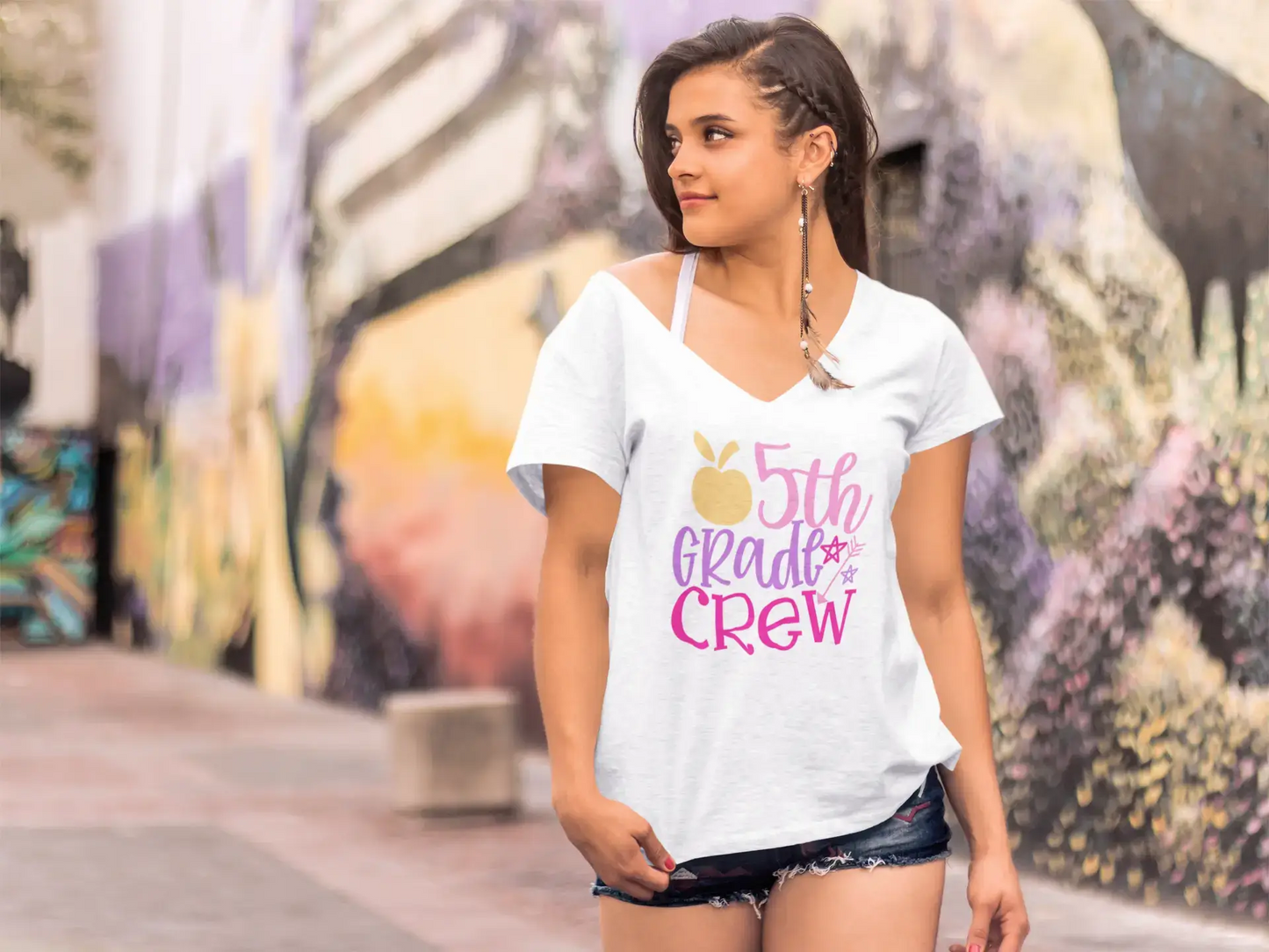 ULTRABASIC Women's T-Shirt 5th Grade Crew - Short Sleeve Tee Shirt Tops