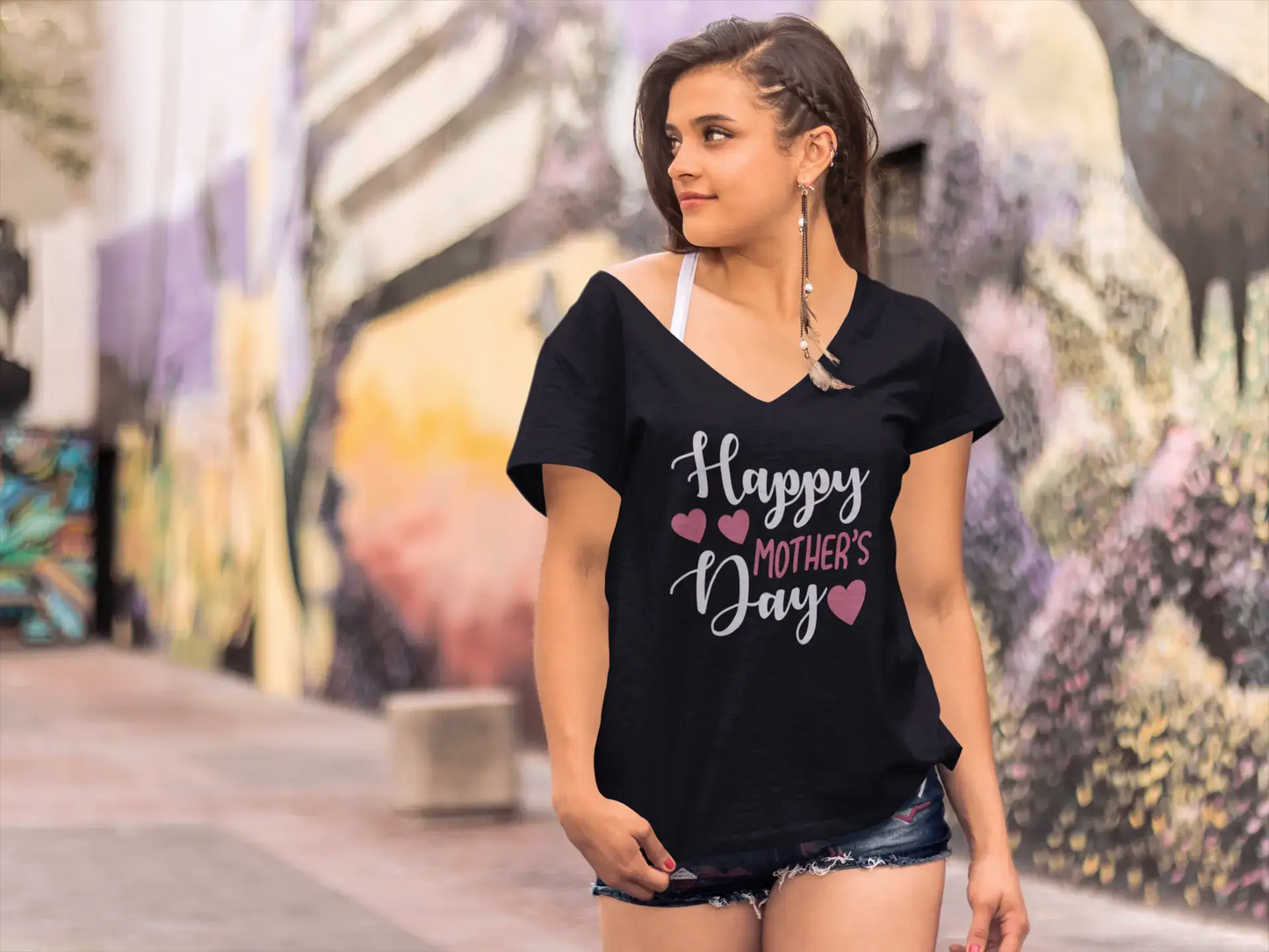 ULTRABASIC Women's T-Shirt Happy Mother's Day - Short Sleeve Tee Shirt Tops