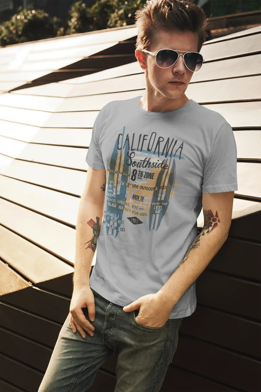 ULTRABASIC Men's Novelty T-Shirt California Southside 8th Zone - Surf Tee Shirt