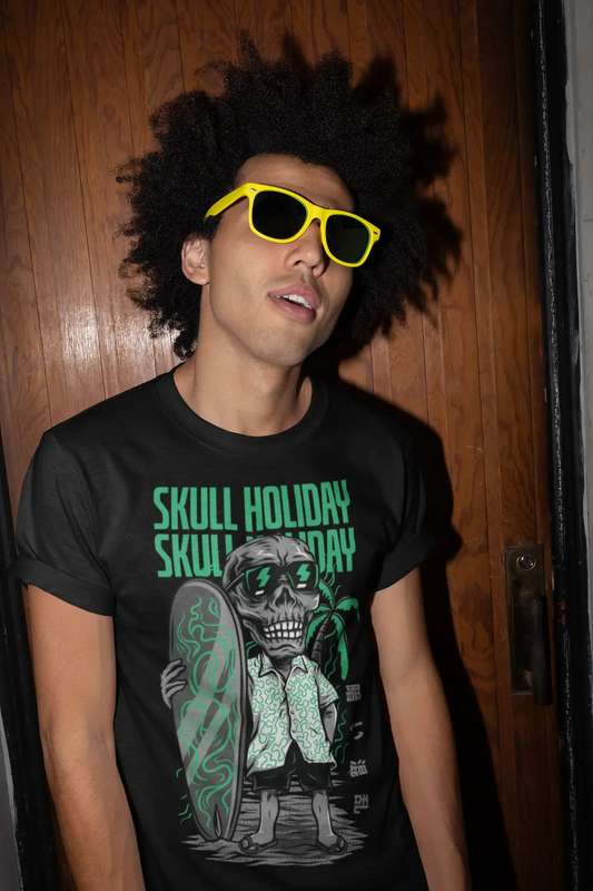 ULTRABASIC Men's Novelty T-Shirt Skull Holiday - Funny Surfer Tee Shirt