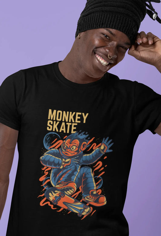 ULTRABASIC Men's Novelty T-Shirt Monkey Skate - Funny Animal Tee Shirt