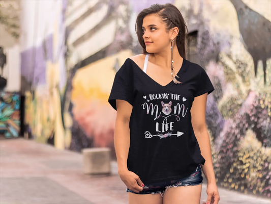 ULTRABASIC Women's T-Shirt Rockin' the Corgi Mom Life - Dog Lover Tee Shirt