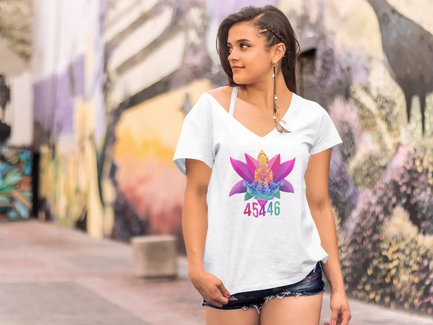 T-shirt col en V ULTRABASIC pour femmes contre le yoga pour le gagnant - Tee-shirt de yoga drôle