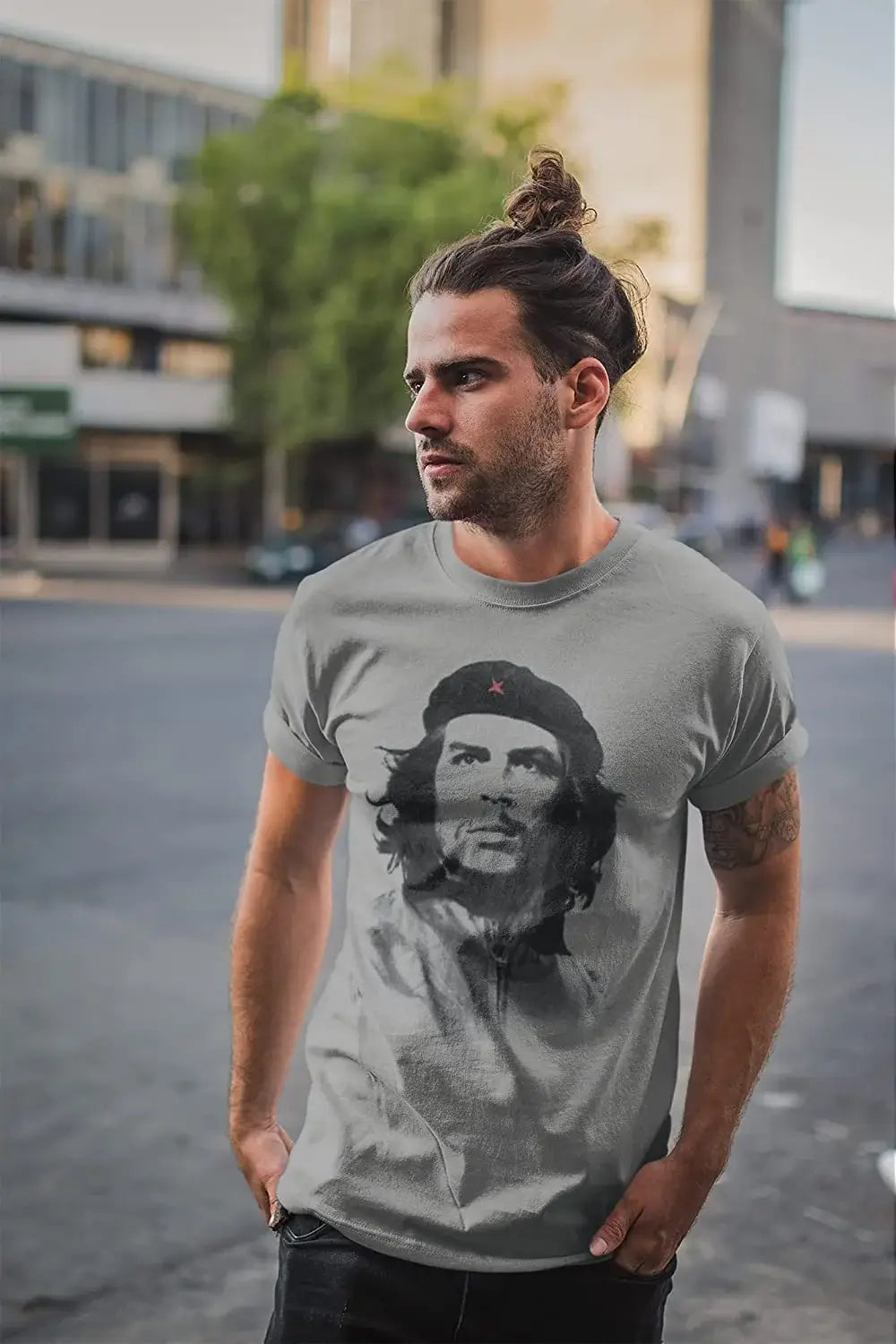 Che Guevara blanc, vieilles célébrités, blanc, T-shirt à manches courtes et col rond pour hommes, t-shirt cadeau 00313
