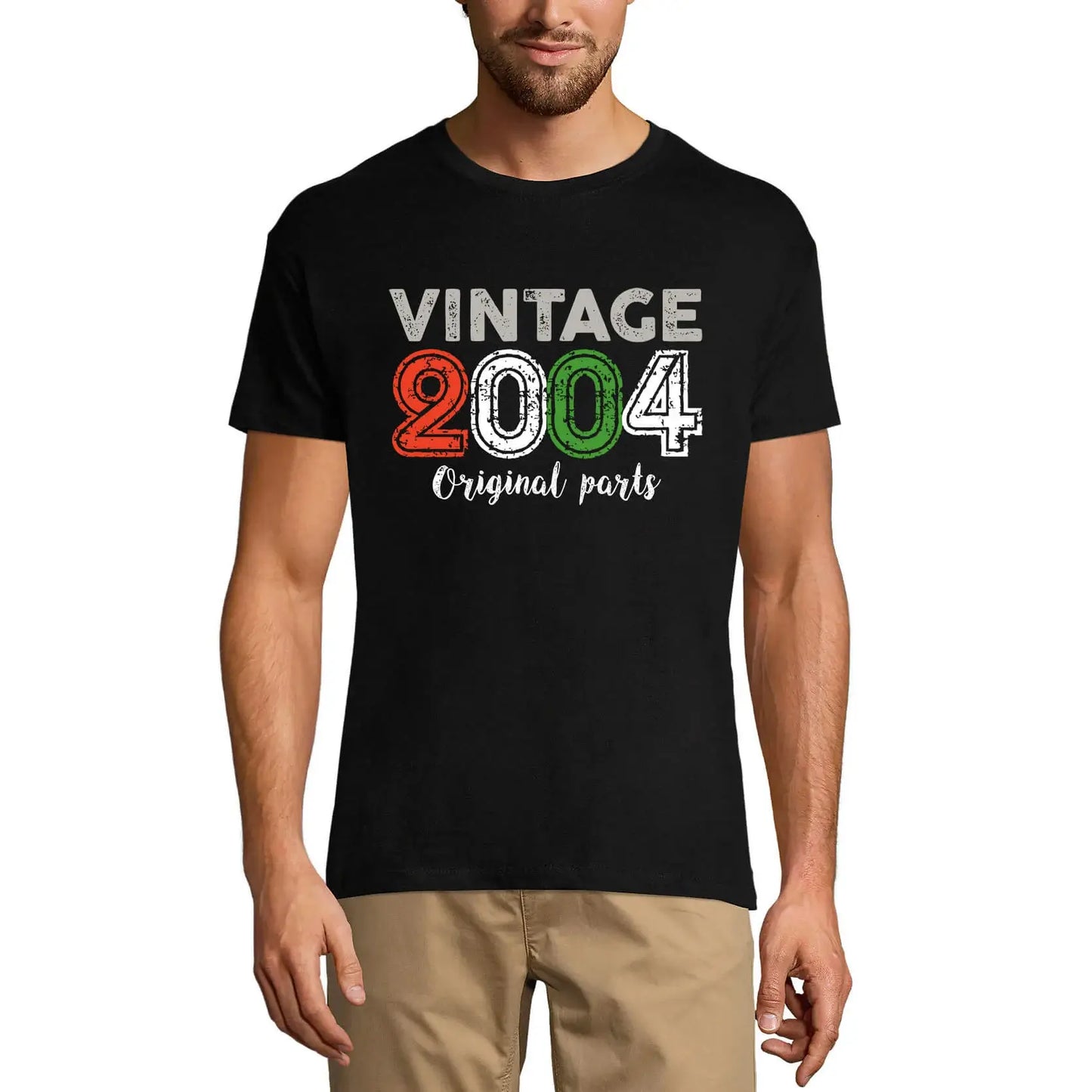 Men's Graphic T-Shirt Original Parts 2004 20th Birthday Anniversary 20 Year Old Gift 2004 Vintage Eco-Friendly Short Sleeve Novelty Tee