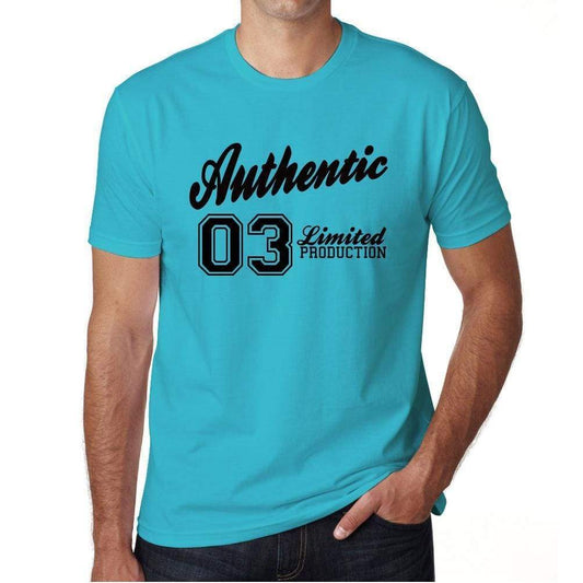 03, Authentic, Blue, Men's Short Sleeve Round Neck T-shirt 00122 - ultrabasic-com