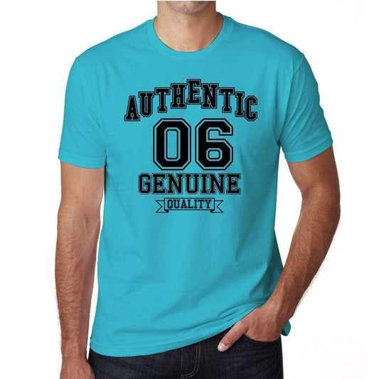 06, Authentic Genuine, Blue, Men's Short Sleeve Round Neck T-shirt 00120 - ultrabasic-com