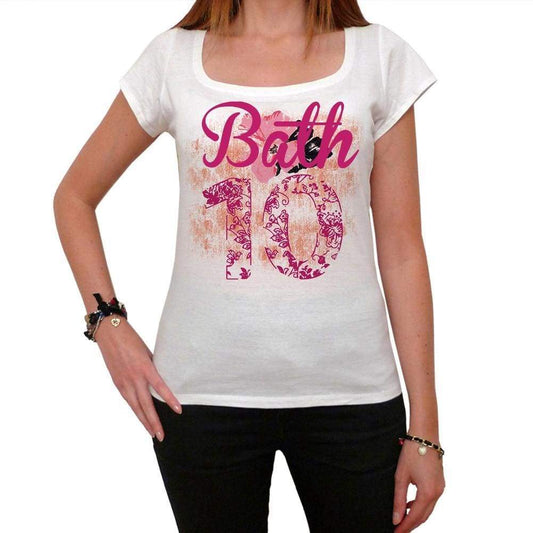 10, Bath, Women's Short Sleeve Round Neck T-shirt 00008 - ultrabasic-com