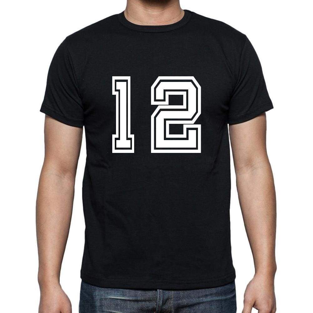 12 Numbers Black Men's Short Sleeve Round Neck T-shirt 00116 - ultrabasic-com