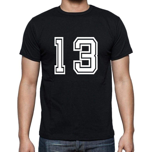 13 Numbers Black Men's Short Sleeve Round Neck T-shirt 00116 - ultrabasic-com
