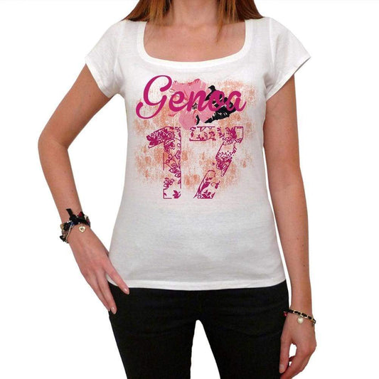 17, Genoa, Women's Short Sleeve Round Neck T-shirt 00008 - ultrabasic-com