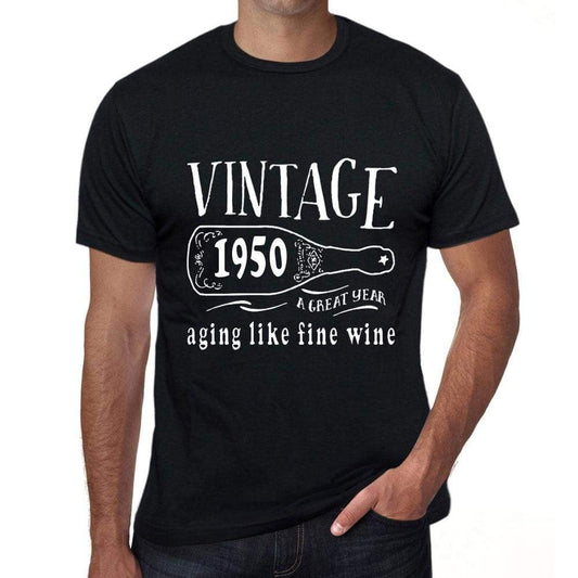 1950 Aging Like a Fine Wine Men's T-shirt Black Birthday Gift 00458 ultrabasic-com.myshopify.com