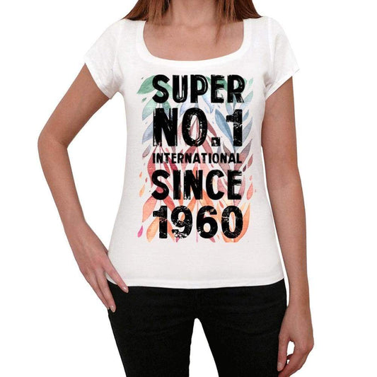 1960, Super No.1 Since 1960 Women's T-shirt White Birthday Gift 00505 ultrabasic-com.myshopify.com