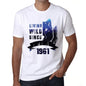 1961, Living Wild Since 1961 Men's T-shirt White Birthday Gift 00508 - Ultrabasic