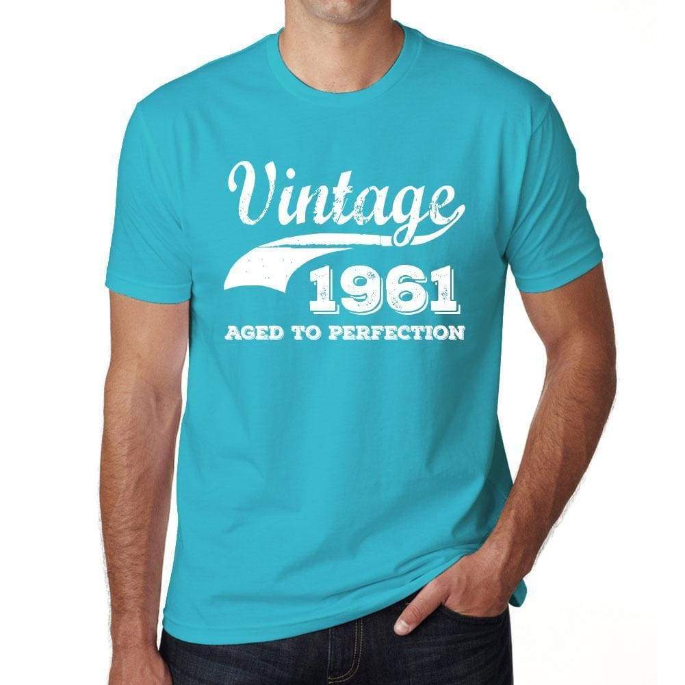 1961 Vintage Aged to Perfection, Blue, Men's Short Sleeve Round Neck T-shirt 00291 - ultrabasic-com
