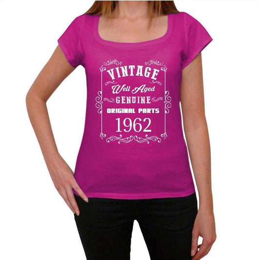 1962, Well Aged, Pink, Women's Short Sleeve Round Neck T-shirt 00109 - ultrabasic-com