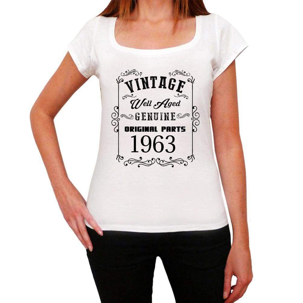 1963, Well Aged, White, Women's Short Sleeve Round Neck T-shirt 00108 - ultrabasic-com