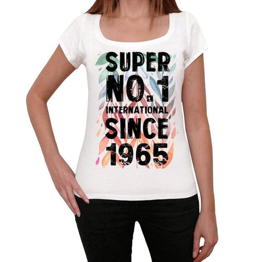 1965, Super No.1 Since 1965 Women's T-shirt White Birthday Gift 00505 - ultrabasic-com