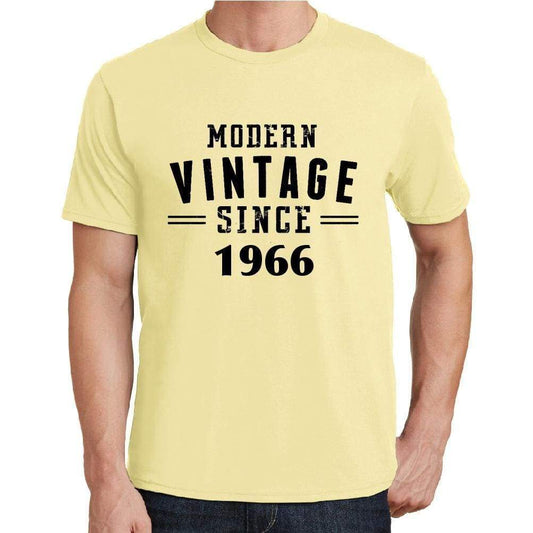 1966, Modern Vintage, Yellow, Men's Short Sleeve Round Neck T-shirt 00106 - ultrabasic-com