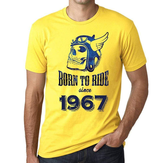 1967, Born to Ride Since 1967 Men's T-shirt Yellow Birthday Gift 00496 - ultrabasic-com