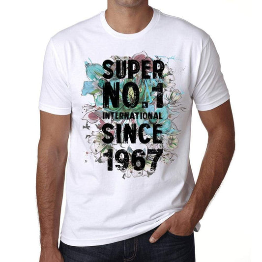 1967, Super No.1 Since 1967 Men's T-shirt White Birthday Gift 00507 - ultrabasic-com