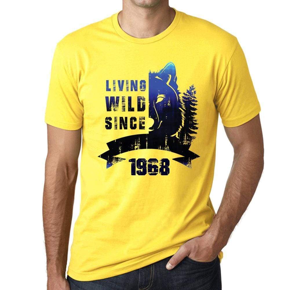 1968, Living Wild 2 Since 1968 Men's T-shirt Yellow Birthday Gift 00516 - ultrabasic-com