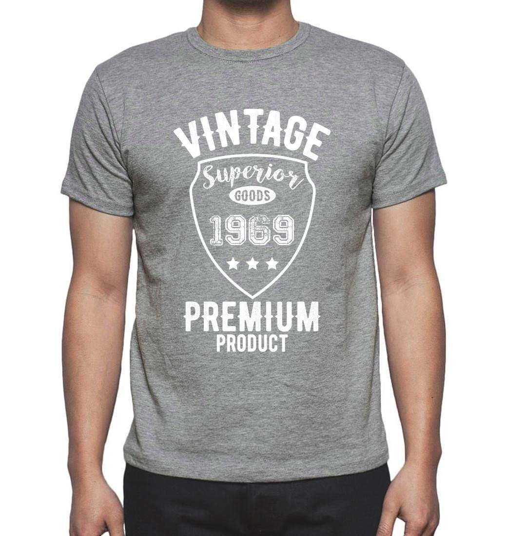 1969 Vintage superior, Grey, Men's Short Sleeve Round Neck T-shirt 00098 - ultrabasic-com